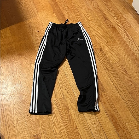 adidas Black Sweatpants with White Stripes - Picture 1 of 1